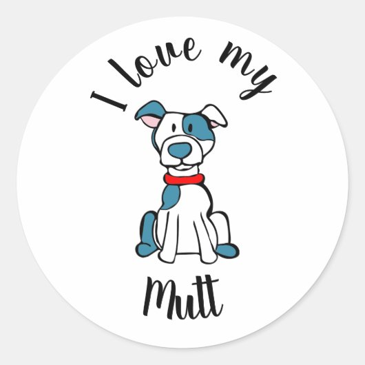 Ik hou van mijn mond ronde sticker (Voorkant)