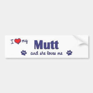 Ik hou van mijn mond (Vrouw Dog) Bumpersticker