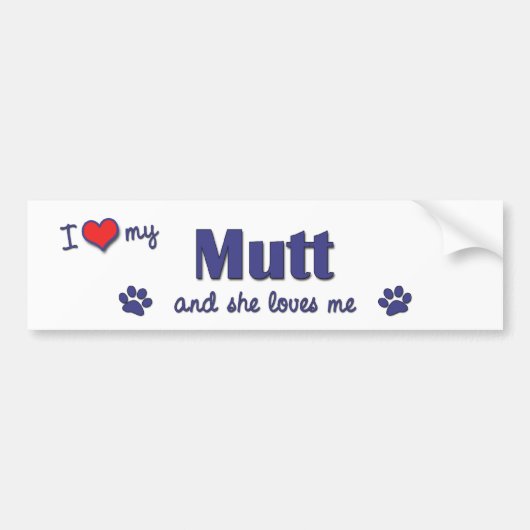 Ik hou van mijn mond (Vrouw Dog) Bumpersticker (Voorkant)