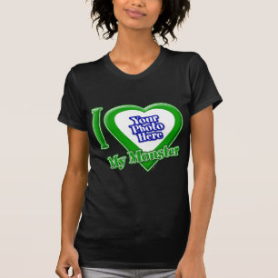Ik hou van mijn monster met je foto T-shirt