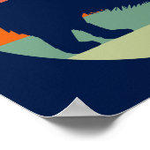 Ik hou van mijn mooie Corgi Retro Sunset Poster (Hoek)