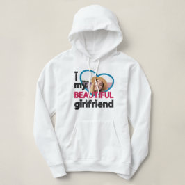 Ik hou van mijn mooie vriendin aangepaste foto hoodie