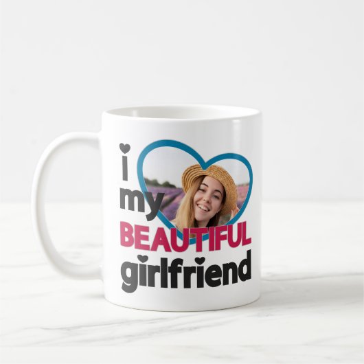 Ik hou van mijn mooie vriendin aangepaste foto koffiemok (Links)
