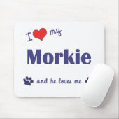 Ik hou van mijn morkie (mannelijke hond) muismat (Met muis)