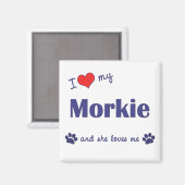 Ik hou van mijn morkie (Vrouw Dog) Magneet (Voorkant / Achterkant)