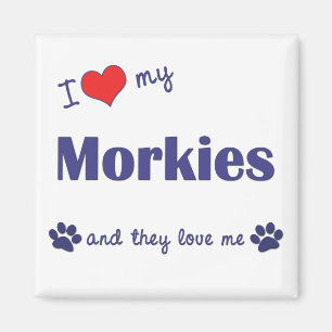 Ik hou van mijn Morkies (meerdere honden) Magneet