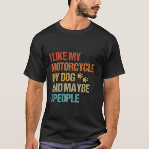 Ik hou van mijn motorhond misschien 3 mensen grapp t-shirt
