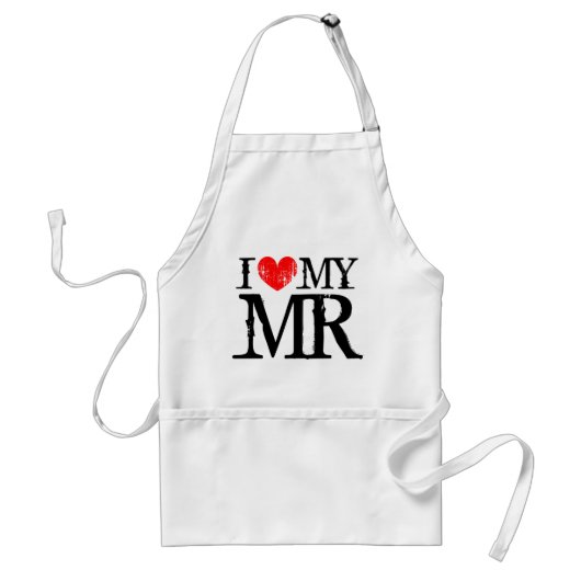 Ik hou van mijn Mr. aprons voor vrouwen | Ik hart Standaard Schort (Voorkant)