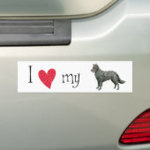 Ik hou van mijn Mudi Bumpersticker (Op auto)
