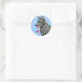 Ik hou van mijn Mudi Ronde Sticker (Tas)