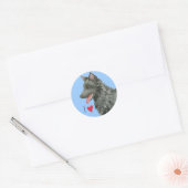 Ik hou van mijn Mudi Ronde Sticker (Envelop)