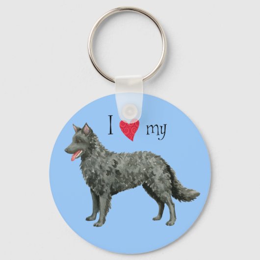 Ik hou van mijn Mudi Sleutelhanger (Voorkant)