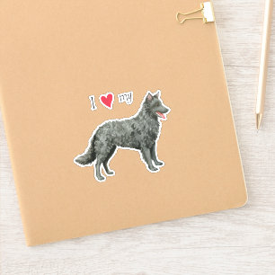 Ik hou van mijn Mudi Vinyl Sticker