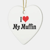 Ik hou van mijn Muffin Keramisch Ornament (Links)