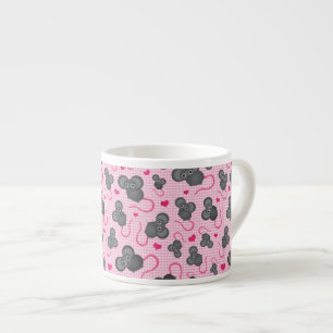 Ik hou van mijn muispatroon in roze espresso kop