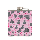 Ik hou van mijn muispatroon in roze heupfles (Achterkant)