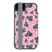 Ik hou van mijn muispatroon in roze incipio iPhone portemonnee hoesje (Agenda Achterkant)