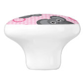 Ik hou van mijn muispatroon in roze keramische knop (Zijkant)