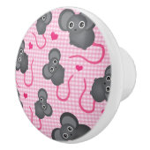 Ik hou van mijn muispatroon in roze keramische knop (Rechts)