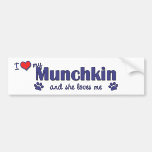 Ik hou van mijn Munchkin (Vrouw Kat) Bumpersticker