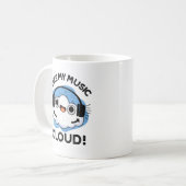 Ik hou van mijn Music Cloud Funny Weather Pun Koffiemok (Voorkant links)