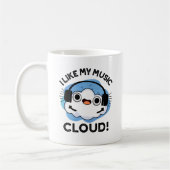 Ik hou van mijn Music Cloud Funny Weather Pun Koffiemok (Links)