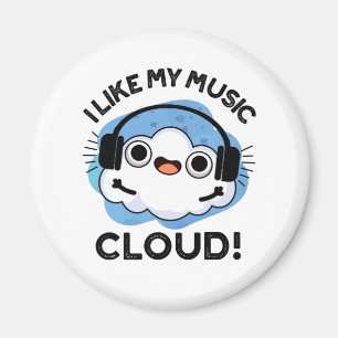 Ik hou van mijn Music Cloud Funny Weather Pun Magneet