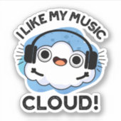 Ik hou van mijn Music Cloud Funny Weather Pun Sticker (Voorkant)