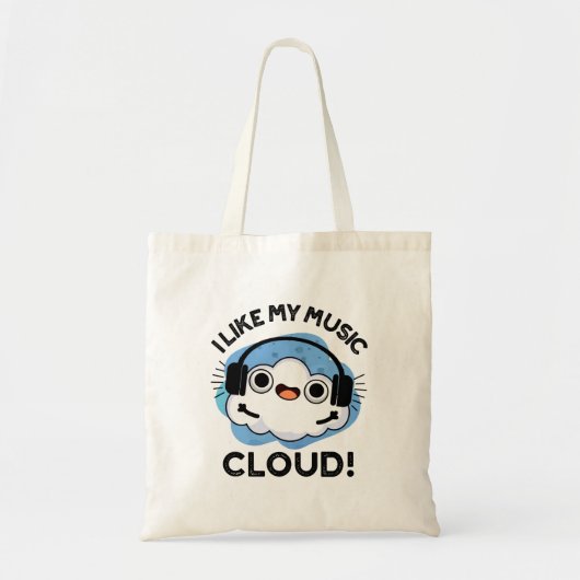 Ik hou van mijn Music Cloud Funny Weather Pun Tote Bag (Voorkant)