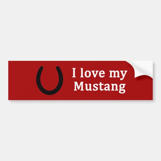 Ik hou van mijn Mustang Paard Bumpersticker (Voorkant)