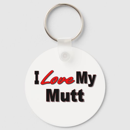 Ik hou van mijn Mutt Dog Sleutelhanger (Voorkant)