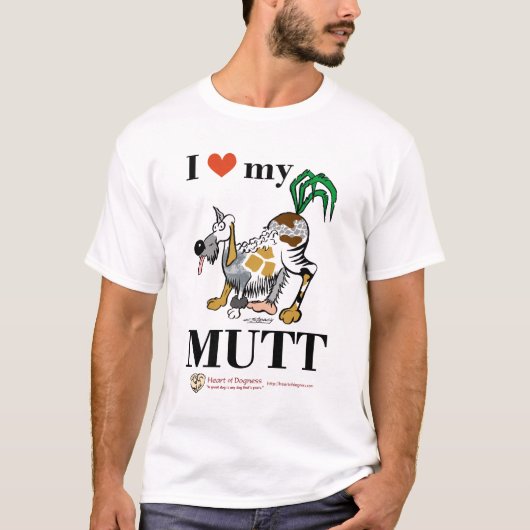 Ik hou van mijn Mutt T-shirt (Voorkant)