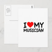 Ik hou van mijn muzikant briefkaart (Voorkant / Achterkant)