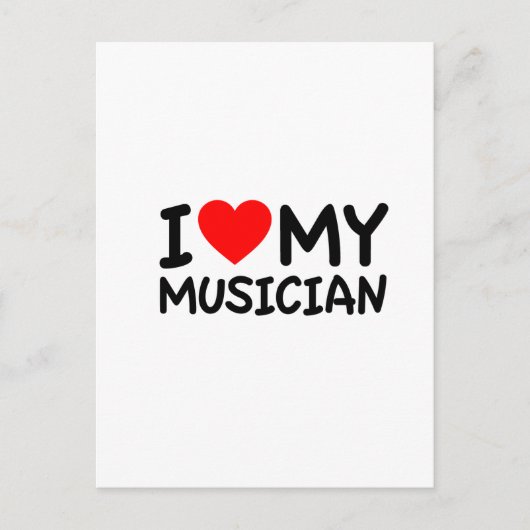 Ik hou van mijn muzikant briefkaart (Voorkant)