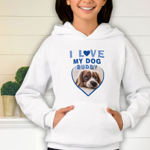 Ik hou van mijn naam Dog Blue Heart Photo Pet