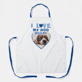 Ik hou van mijn naam Dog Blue Heart Photo Pet Schort (Voorkant)