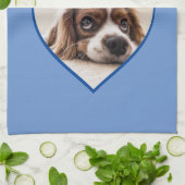 Ik hou van mijn naam Dog Blue Heart Photo Pet Theedoek (Gevouwen)