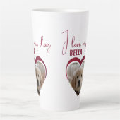 Ik hou van mijn naam Dog Red Heart Photo Pet Latte Mok (Voorkant)