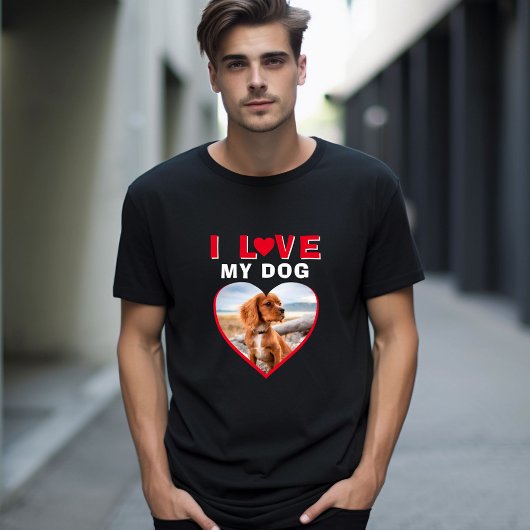 Ik hou van mijn naam Dog Red Heart Photo Pet T-shirt