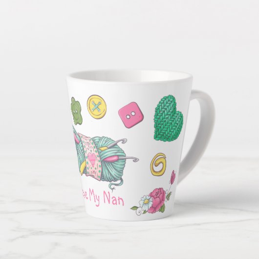Ik hou van mijn Nan Crochet Week Latte Mok (Rechterhoek)