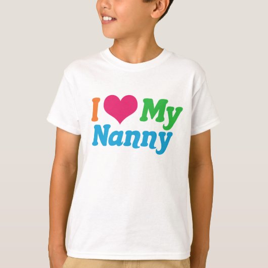 Ik hou van mijn nanny Kinder T-shirt (Voorkant)