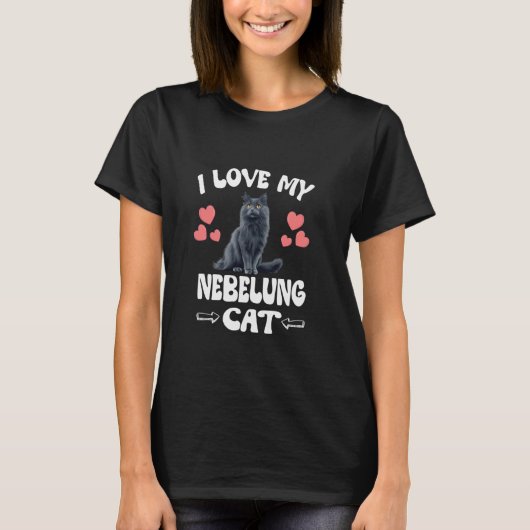 Ik hou van mijn Nebelung kat T-shirt (Voorkant)