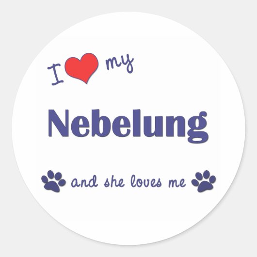 Ik hou van mijn nebelung (Vrouw kat) Ronde Sticker (Voorkant)