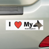 Ik hou van mijn Nederlandse herder Bumpersticker (Op auto)