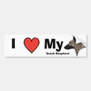 Ik hou van mijn Nederlandse herder Bumpersticker