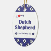 Ik hou van mijn Nederlandse herder (mannelijke hon Keramisch Ornament (Links)