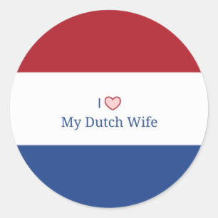Ik hou van mijn Nederlandse vrouw - Vlag van Neder Ronde Sticker