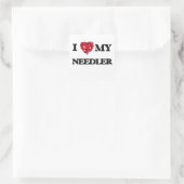 Ik hou van mijn Needler Vierkante Sticker (Tas)
