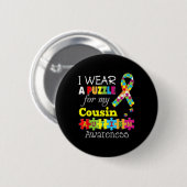 Ik hou van mijn neef Autism Awareness Day Rai Ronde Button 5,7 Cm (Voorkant /achterkant)