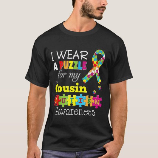 Ik hou van mijn neef Autism Awareness Day Rai T-shirt (Voorkant)